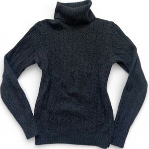 Women’s J Crew Dark Grey Merino Wool Sweater w/Angora Rabbit Hair Size Small